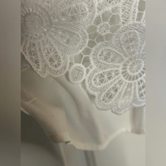 NWT White Lace High Neck Cropped Cami Abercrombie & Fitch Size Large - Picture 4 of 10